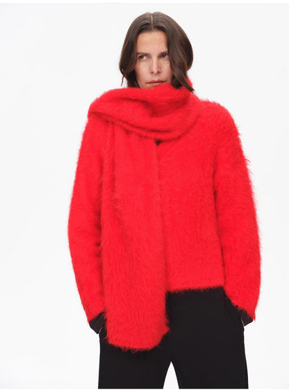 Winter Alpaca Wool Scarf for Women-2