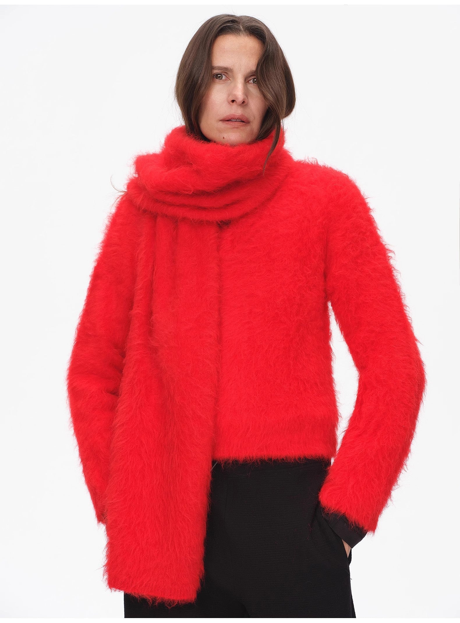 Winter Alpaca Wool Scarf for Women-3