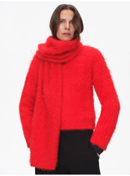 Winter Alpaca Wool Scarf for Women-3