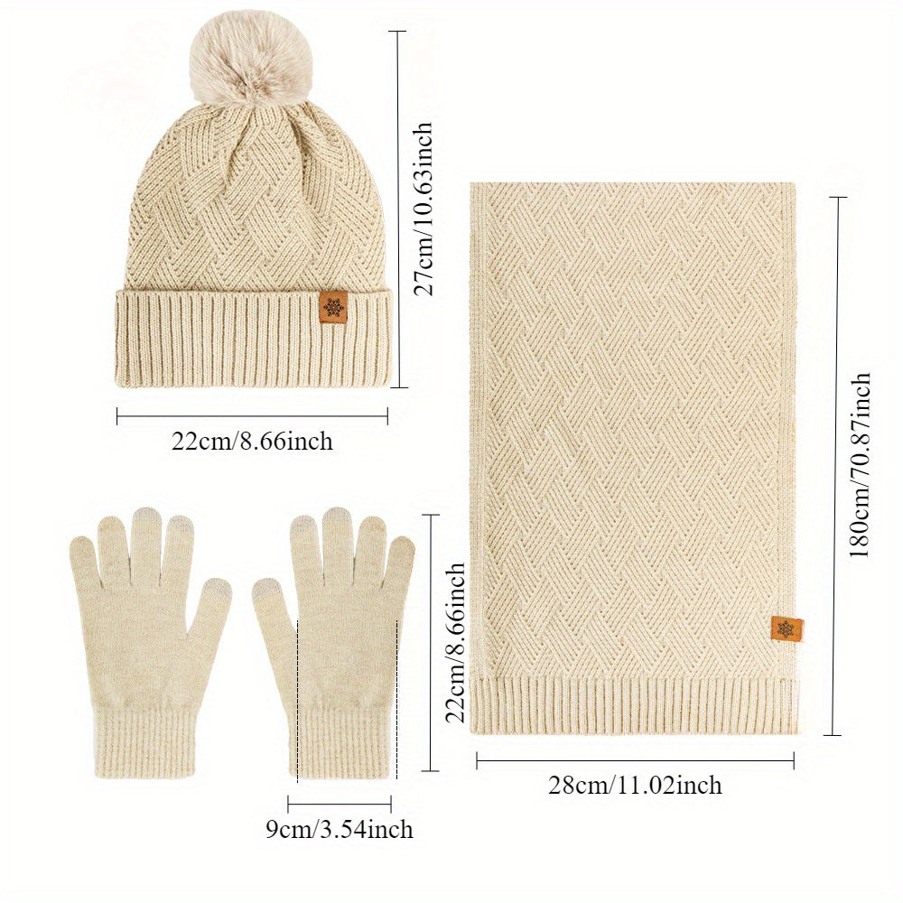 NNETM Women's Winter Cashmere Hat and Scarf Set