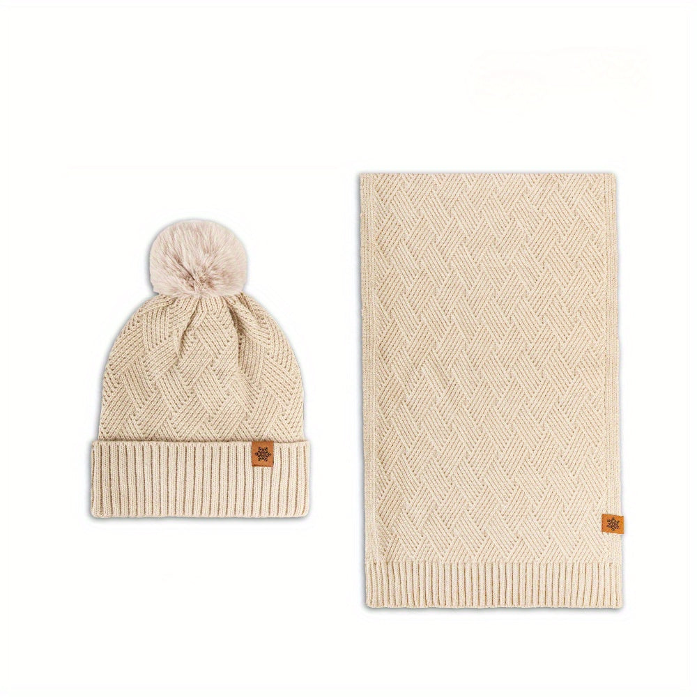NNETM Women's Winter Cashmere Hat and Scarf Set