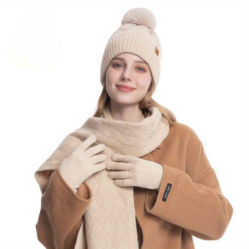 NNETM Women's Winter Cashmere Hat and Scarf Set