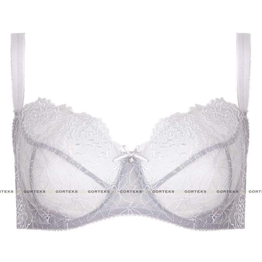 Sheer Mesh Balconette Bra Gorteks Pamela Silver-3