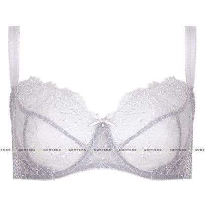 Sheer Mesh Balconette Bra Gorteks Pamela Silver-3