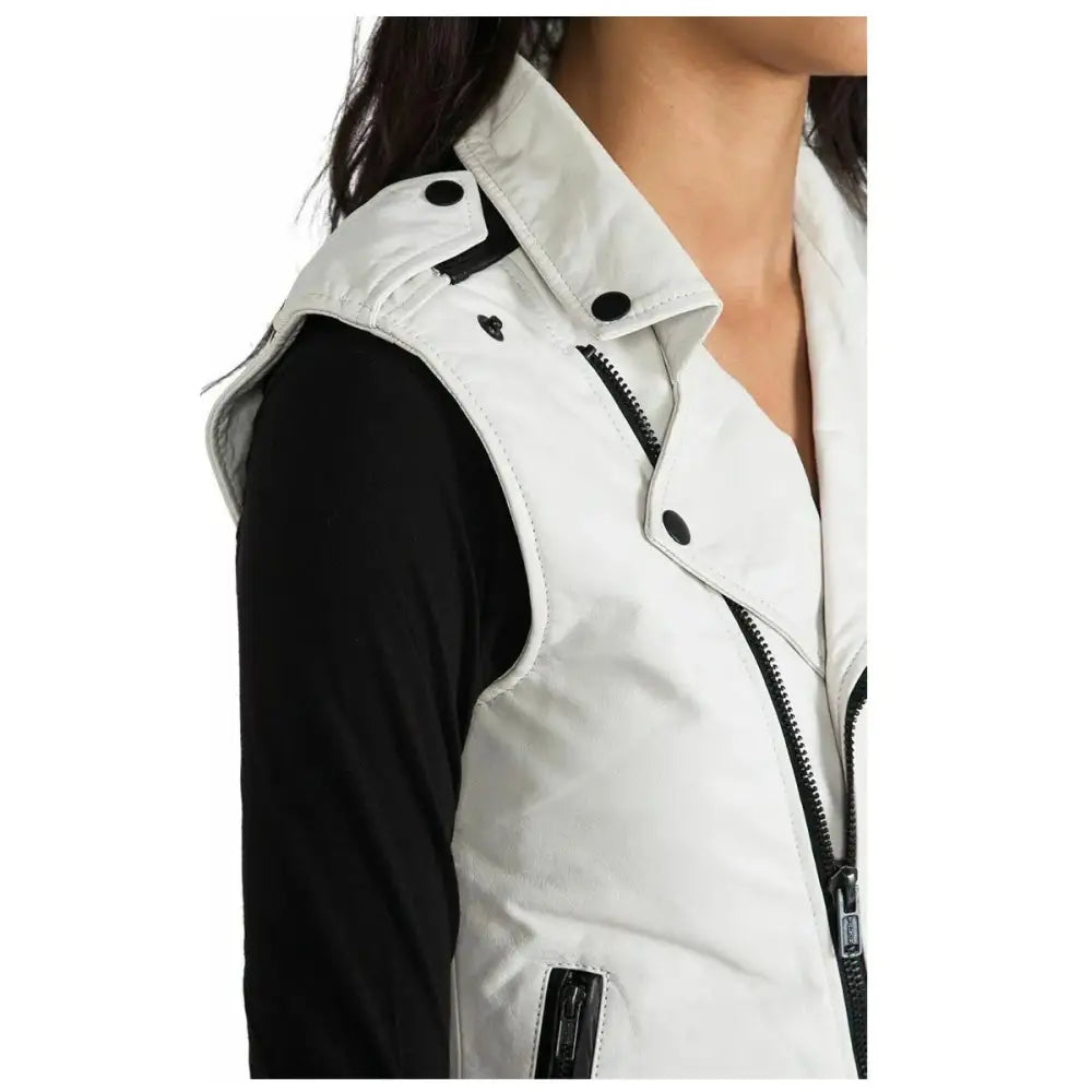 Women's Motorcycle Fashion Leather Vest