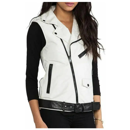 Women's Motorcycle Fashion Leather Vest