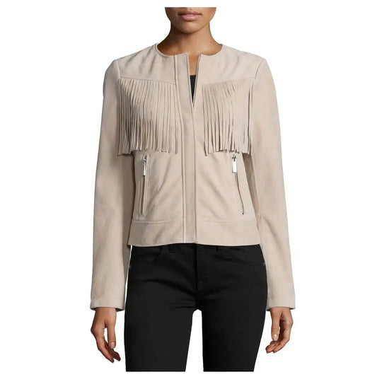 Women’s Fringed Leather Fashion Jacket